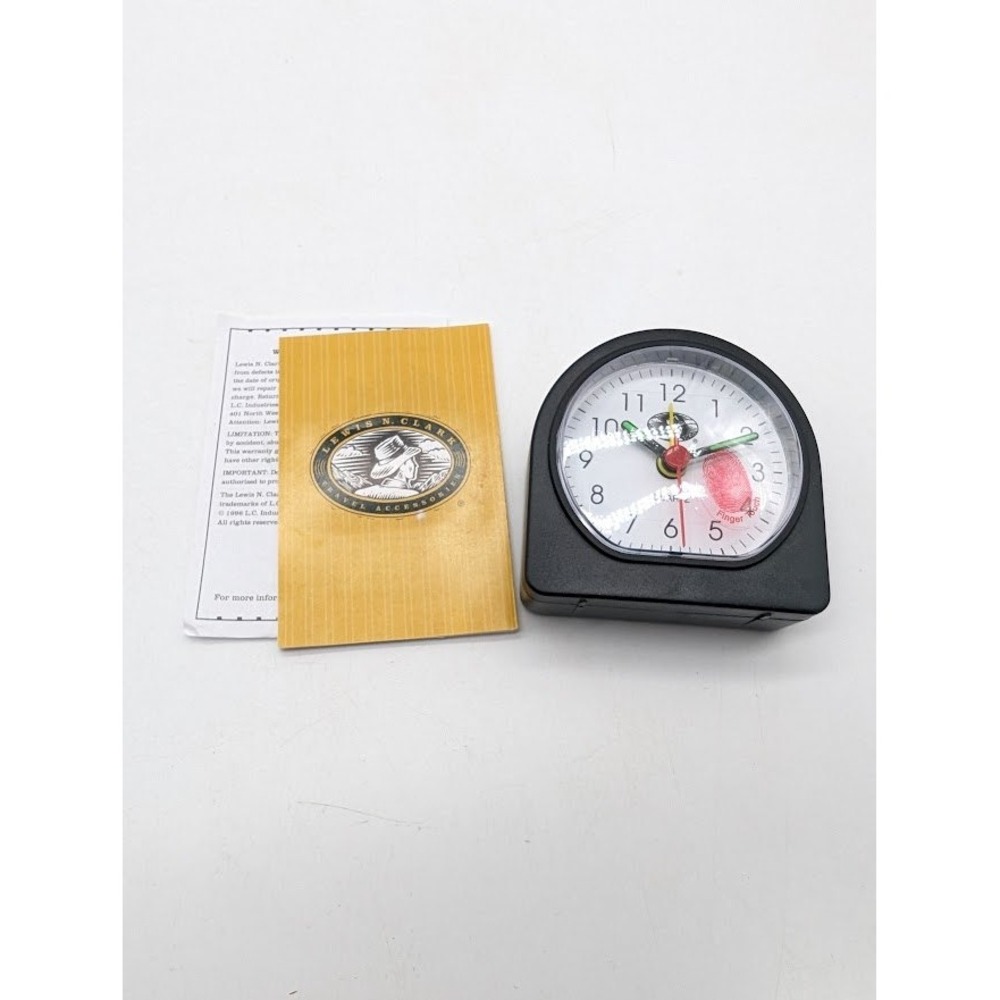Lewis N Clark Travel Alarm Clock Lite-Touch Quartz Snooze Needs AA Battery‎ NOS